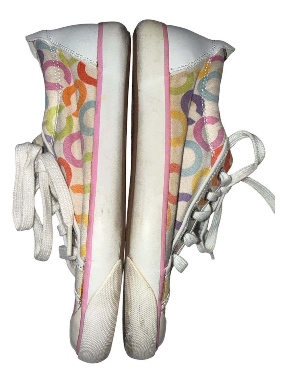 Vintage Y2k Coach Barrett Signature C Rainbow Canvas Sneakers Size 8 B - Picture 3 of 7